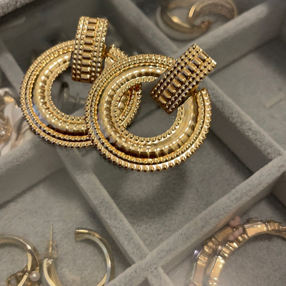 New hoop gold earrings
